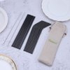 18 Piece Black Stainless Steel Straws, 8.5 '' Reusable Drinking Straws,with Portable pouch (8 Straight/8 Bent/2 Brushes)