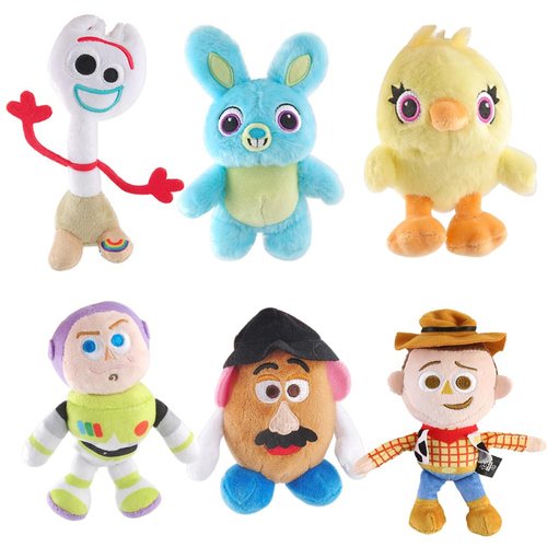 suliutoys 6 Piece/Set Stuffed Plush Toys Story Woody Forky Bunny Alien Buzz Lightyear Mr Potato Model Doll Kids Toy Gift