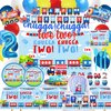 Train 2nd Birthday Party Decorations，Chugga Chugga Two Two Party Decorations,2nd Birthday Party Decorations Boy