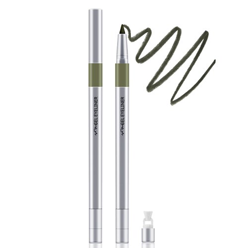 GEUUFEA Colour Gel Eyeliner Pencil, Retractable Eye Liners, Intense Color, Waterproof Matte, Smudge-Proof Eyeliner Crayon Pen- Built in Sharpener