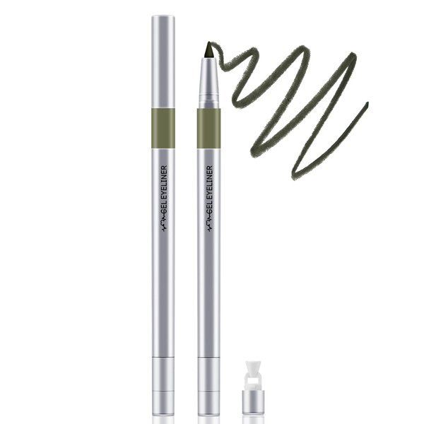 GEUUFEA Colour Gel Eyeliner Pencil, Retractable Eye Liners, Intense Color, Waterproof Matte, Smudge-Proof Eyeliner Crayon Pen- Built in Sharpener
