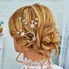 Casdre Star Hair Pins Rhinestone Bridal Hair Pieces Sparkly Crystal Bride Wedding Celestial Hair Accessories for Women and Girls