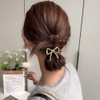 6Pcs Bow Ponytail Holder Hair Ties Metal Bowknot Hair Elastic Scrunchies Hair Rubber Bands Hair Ropes Headbands Decorative Hair Accessories for Women Girls