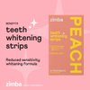 Zimba Teeth Whitening Strips Vegan Whitening Strip Enamel Safe Teeth Whitening Hydrogen Peroxide Teeth Whitener for Coffee, Wine, and Other Stains, 28 Strips (14 Day Treatment), Peach