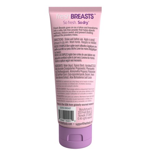 Fresh Body FB Ladies No Sweat Bundle: Fresh Breasts Lotion, 3.4oz - The Solution for Women and Lady Anti-Monkey Butt Body Powder, 8oz