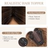 Rich Choices Hair Toppers for Women Real Human Hair Remy Human Hair Topper for Women 10inch #1BT4 Natural Black To Medium Brown Hair Toppers for Thinning Hair Clip in Hair Topper Silk Base