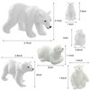 12 Pieces Realistic Polar Animal Figurines Arctic Polar Animal Figures Set Includes 6 Pieces Polar Animal Bear Figurines and 6 Pieces Emperor Penguin Family Figures Birthday Party Favor