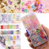 editTime 160PCS Kawaii Colorful Resin Acrylic 3D Bear Nail Art Charms for Nail DIY Crafting Scrapbook Accessories (Multicolor4)