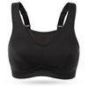 Wingslove Women's Full Coverage High Impact Wirefree Workout Non Padded Sports Bra Bounce Control (Black,36DD)