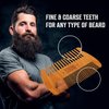 Viking Revolution Wooden Beard Comb & Case, Dual Action Fine & Coarse Teeth, Perfect for use with Balms and Oils, Top Pocket Comb for Beards & Mustaches (2 Pack)
