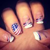 July 4 Press on Nails Short Square Artificial Acrylic Nails USA Flag Pattern False Nails Stripe Design Fake Nails Full Cover Glossy Coffin Nails Holiday Nails Glue on Nails for Women Independence Day