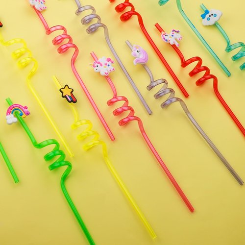 24pcs Unicorn Party Straw Unicorn Birthday Party Supplies Drinking for Unicorn Party Favors Goodie Bag Stuffers