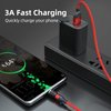 BITHAI Magnetic Charging Cable 540° Rotation Magnetic Phone Charger 5pin USB C Cable,Micro USB,iProduct Device 3 in 1.LED Light Magnet Android Charger Type C Cable (Red)