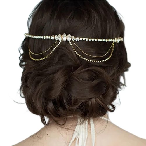 Fdesigner Wedding Hair Comb Crystal Bride Headpiece Gold Bridal Hair Jewelry Charm Women Hair Accessories for Party Prom Festival (Gold)