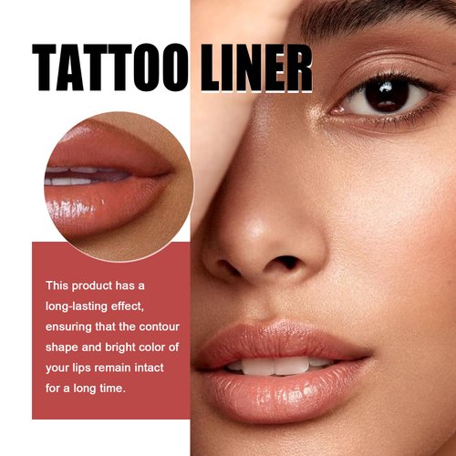 Bekoeen 3PCS Peel Off Lip Liner, Lip Liner Tattoo Peel Off,Brown Long Lasting Lip Liner Stain,Matte Tattoo Lip Liner Stain Peel Off,Infused with Hyaluronic Acid & Vitamin E
