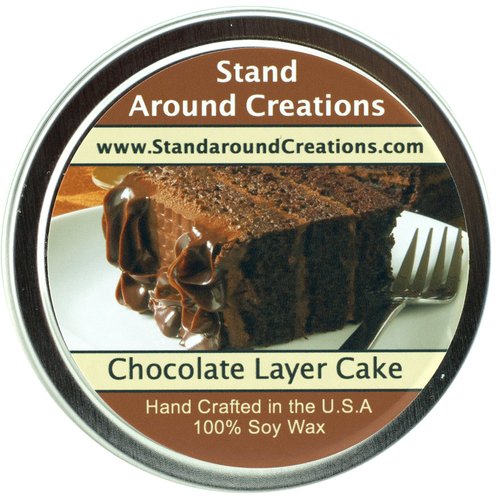Stand Around Creations Soy Aromatherapy Candle - Scent: Chocolate Cake 8oz White