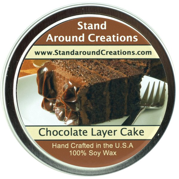 Stand Around Creations Soy Aromatherapy Candle - Scent: Chocolate Cake 8oz White
