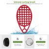 KOUPA Magic Silicone Curly Hair Brush, One Piece Twist Curl Comb for Afro Curls, Washable Hair Tool for Men Women, Red, 2 Pieces