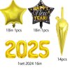 2025 New Year Balloon Garland Arches Kit, New Years Eve Decorations 2025 Happy New Year Balloon Black Gold Balloon for New Year Party Supplies