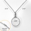MAGDEPO 3X Magnifying Glass Pendant Necklace (Silver) Portable Magnifier 1.5" Round Lens Stylish Accessories for Women, Seniors, and Elderly Reading Books, Menus, Labels, Small Prints, Hobbies, etc.