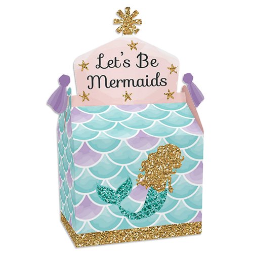 Big Dot of Happiness Let’s Be Mermaids - Treat Box Party Favors - Baby Shower or Birthday Party G...