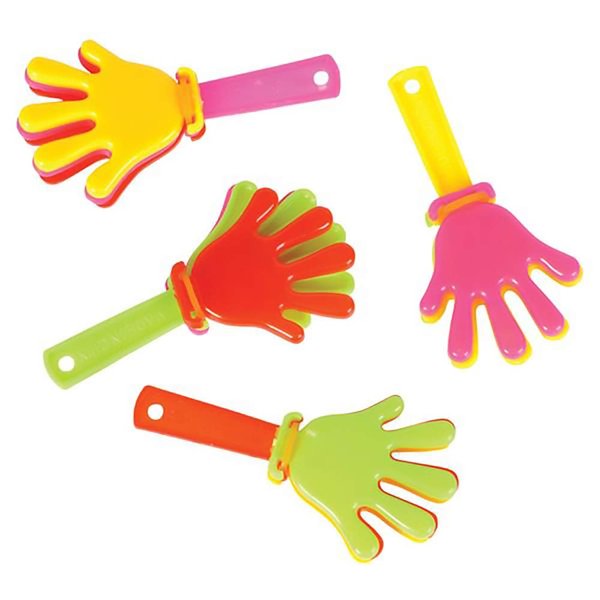 The Dreidel Company Multi Color Hand Clappers, Groggers 3" Hand Clappers (12-Pack)