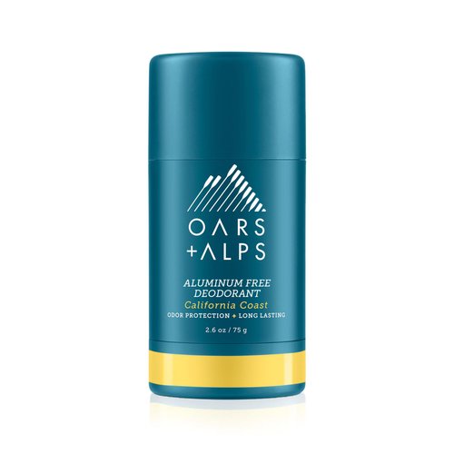 Oars + Alps Aluminum Free Deodorant for Men and Women, Dermatologist Tested and Made with Clean Ingredients, Vegan, Travel Size, California Coast, 1 Pack, 2.6 Oz