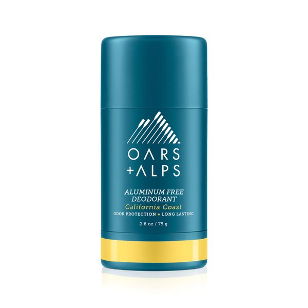 Oars + Alps Aluminum Free Deodorant for Men and Women, Dermatologist Tested and Made with Clean Ingredients, Vegan, Travel Size, California Coast, 1 Pack, 2.6 Oz