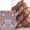 Christmas Nail Art Stickers 5D Embossed Self-Adhesive Glitter Christmas Snowman Gingerbread Man Snowflake Gnome Reindeer Nail Design Xmas Tree Bell Nail Decals New Year Holiday Manicure Decor 4Sheets