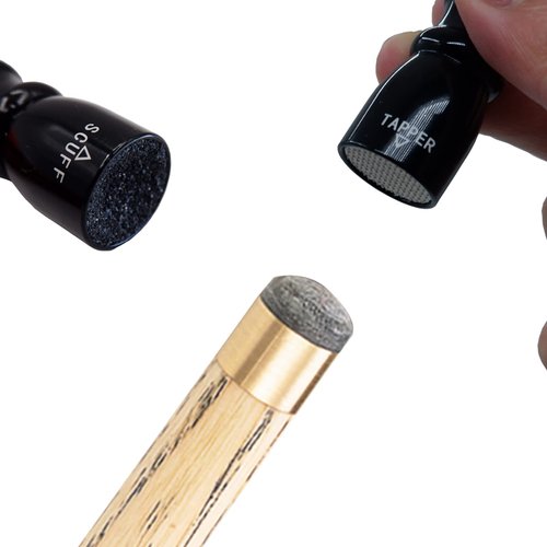 HUIESON Snooker Pool Cue Tip, 2024 New Version Billiard Pool Stick Tip with 3 in 1 Billiard Pool Cue Accessories Tool, Scuffer, Shaper and Aerator, Practical Gifts for Husbands, Best Friends (Black)