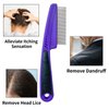 Yumflan Dandruff Comb, Stainless Steel Fine Tooth Dandruff Remover, Professional Hair Comb for Kids and Adults (Purple)