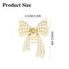 CAKURE Gold Bow Claw Clip Pearl Bow Hair Clip Cute Hair Catch Barrettes Styling Hair Accessories for Women and Girls (Pack of 2)