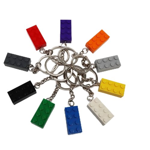 CACUINA 10 Pcs Brick Keyrings, Brick Keychain, 10 Colours Brick Keychain, for Birthday, Party Bag Fillings, Rewards, Party Supplies, Pendants, Decoration Gifts