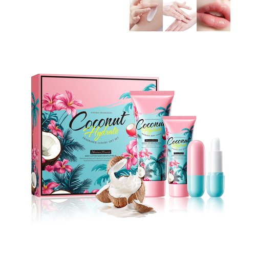 Hand Cream Body Lotion Lip Balm Set-Skin Care Product Travel Size Gift Kit,Moisturizing Body Lotion,Mini Hand Cream,Hydrating Lip Moisturizer, Christmas Skin Care Gift Kit for Women Men
