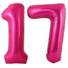 40 Inch Hot Pink 17 Number Balloons Giant 17 Balloons Hot Pink Birthday 17 Balloons 17th Birthday Anniversary Party Decorations Supplies