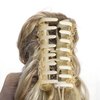 SWACC 12-Inch Short Screw Curls Claw Clip Ponytail Extensions Synthetic Clip in Drawstring Curly Ponytail Hairpiece Jaw Clip Hair Extension (Beige/Blonde Mixed-24H613#)
