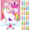 JOYIN Pin The Unicorn Horn Game -21'' x 28'' Unicorn Themed Party Games with 24 PCs Horn Stickers Party Supplies Kids Birthday Party Decoration