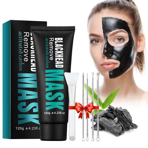 Blackhead Remover Mask, Blackhead Mask, Charcoal Face Mask for Oily Skin, Blackhead Peel Off Face Mask, Pore Cleaner Helps Men Women Face Skin Care, Blackhead Removal Kit 120g