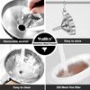 Walfos 3Pcs Kitchen Funnel with 2 Removable Strainer ＆ 1 Cleaning Brush & 1Pc 200 Mesh Food Filter Strainer, Food Grade Stainless Steel Funnel for Transferring of Liquid, Oils, Jam, Dry Ingredients