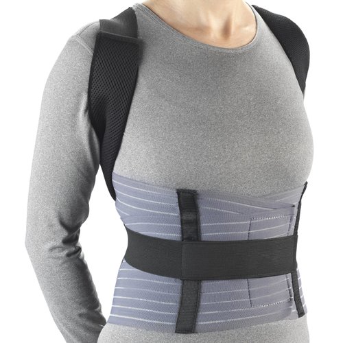 Medical Posture Brace with Rigid Stays, Spinal Curve, Back Lumbar and Neck Support, Medium