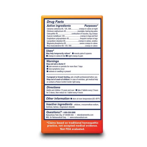 NaturalCare Leg Cramps, Homeopathic Tablets, 60ct | May Provide Support for Leg, Calf & Foot Cramps, Muscle Spasms & Pain