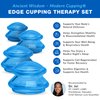 LURE Essentials Edge Cupping Set – Ultra Clear Blue Silicone Cupping Therapy Set for Cellulite Reduction and Myofascial Release - Massage Therapists and Home Use (Set of 4, Blue)