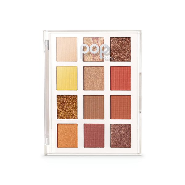 POP Beauty LIGHTSHOW PALETTE | FIRE FIT - Eyeshadow Palette, 12 Shades, Complementary Colours, Multi-Textured, Richly-Pigmented | Matte, Metallic, Satin, Glitter