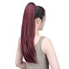 SYXLCYGG burgundy extension ponytail Yaki Straight Claw Clip Ponytails 22" 5.5 OZ Synthetic Fake Hair pieces For Women Like Real Hair Fluffy¬ Tangled