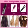 Zorpupoa Cordless Hair Straightener Brush, Portable Rechargeable Straightening Brush, Negative Ionic Hot Comb Straightener with 12 Temp Settings, Auto-Off, Led Display for Women (Grey)