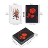 Joyoldelf Waterproof Playing Cards with Unique Pattern & Flower Backing - Cool Black PVC Flexible Classic Magic Poker Tricks Tool
