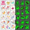 Partywind Temporary Tattoos for Girls, 50 Styles Luminous Tattoo Stickers for Kids Party Supplies Decorations will Glow at Night, Birthday Goodie Bag Stuffers for Children Party Favors