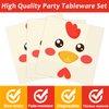 gisgfim 96 Pcs Chicken Birthday Party Supplies Paper Plates Napkins Chicken Themed Party Birthday Decorations Favors for Kids Serves 24