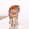 Crystal Leopard Cheetah Realistic Animal Art Figurine Collection Table top Ornament Statue Home Decor (Gold)