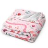 Cute Snake Reptile Blanket Ultra Soft Cozy Pink Flower Snake Throw Blanket Fleece Fuzzy Plush Bedding Blanket Real Snake Lovers Gifts for Women Girls Kids Adults Couch Sofa 50"x40"
